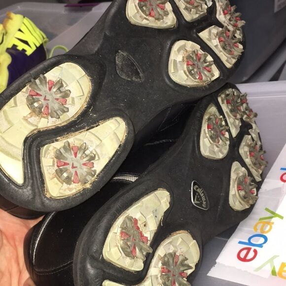 Black Callaway featherlite golf cleats shoes-10 - Picture 4 of 4